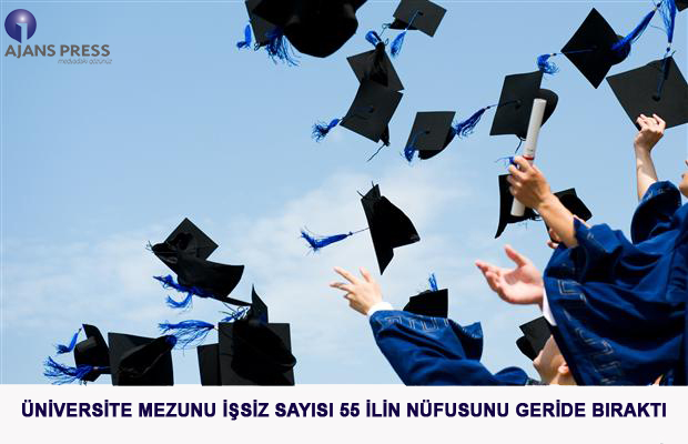 ÜNİVERSİTE MEZUNU İŞSİZ SAYISI 55 İLİN NÜFUSUNU GERİDE BIRAKTI