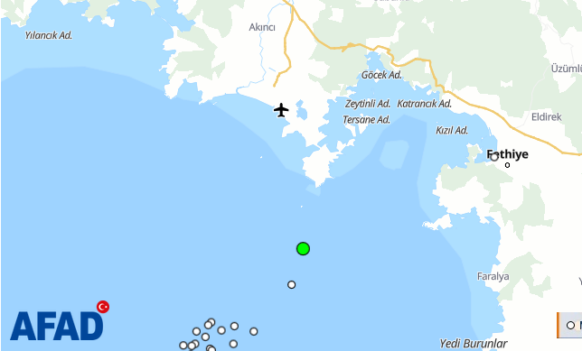 DALAMAN AÇIKLARINDA 4.0 ŞİDDETİNDE DEPREM