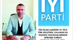 İYİ PARTİ DALAMAN İLÇE BAŞKANI BAHADIR BAKIRCI’NIN KURBAN BAYRAMI MESAJI