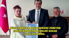 NİCEL KARATAŞ RESİM SERGİSİ ZÜBEYDE HANIM MERKEZİNDE,GELİRİ SOKAK HAYVANLARINA.