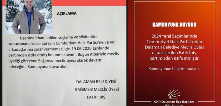 CHP’Lİ BELEDİYE MECLİS ÜYESİ İSTİFA ETTİ… CHP’Lİ BELEDİYE MECLİS ÜYESİ İSTİFA ETTİ…