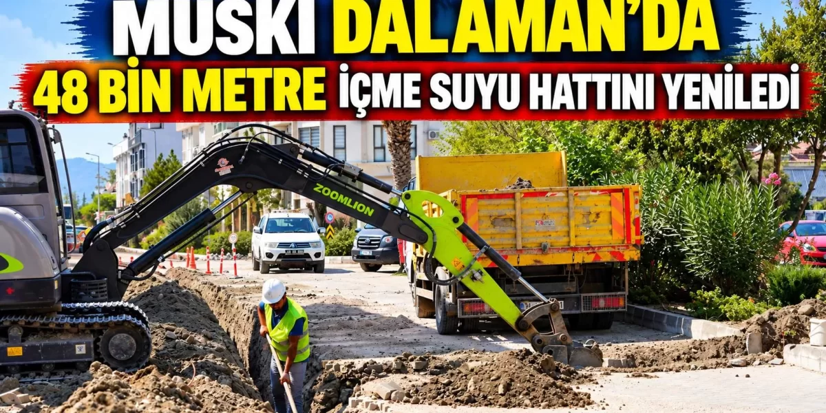 MUSKİ DALAMAN’DA 48 BİN METRE İÇME SUYU HATTINI YENİLEDİ