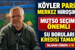 KÖYLER PARİS MERKEZ HİROŞİMA, MUTSO SEÇİMİ ÖNEMLİ, SU BORULARI KREDİSİ TAMAM. DALAMAN GÜNDEM 4/10