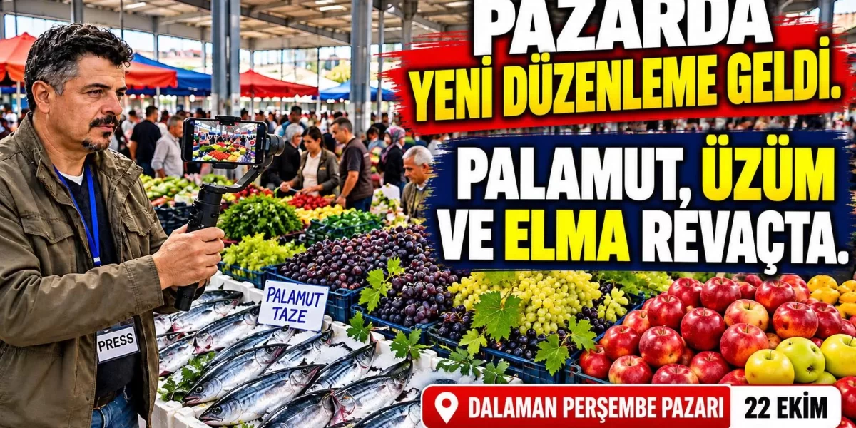 PAZARDA YENİ DÜZENLEME GELDİ. PALAMUT, ÜZÜM VE ELMA REVAÇTA. DALAMAN PERŞEMBE PAZARI 22 EKİM