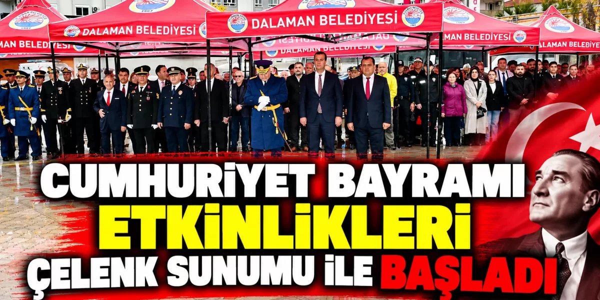 CUMHURİYET BAYRAMI ETKİNLİKLERİ ÇELENK SUNUMU İLE BAŞLADI