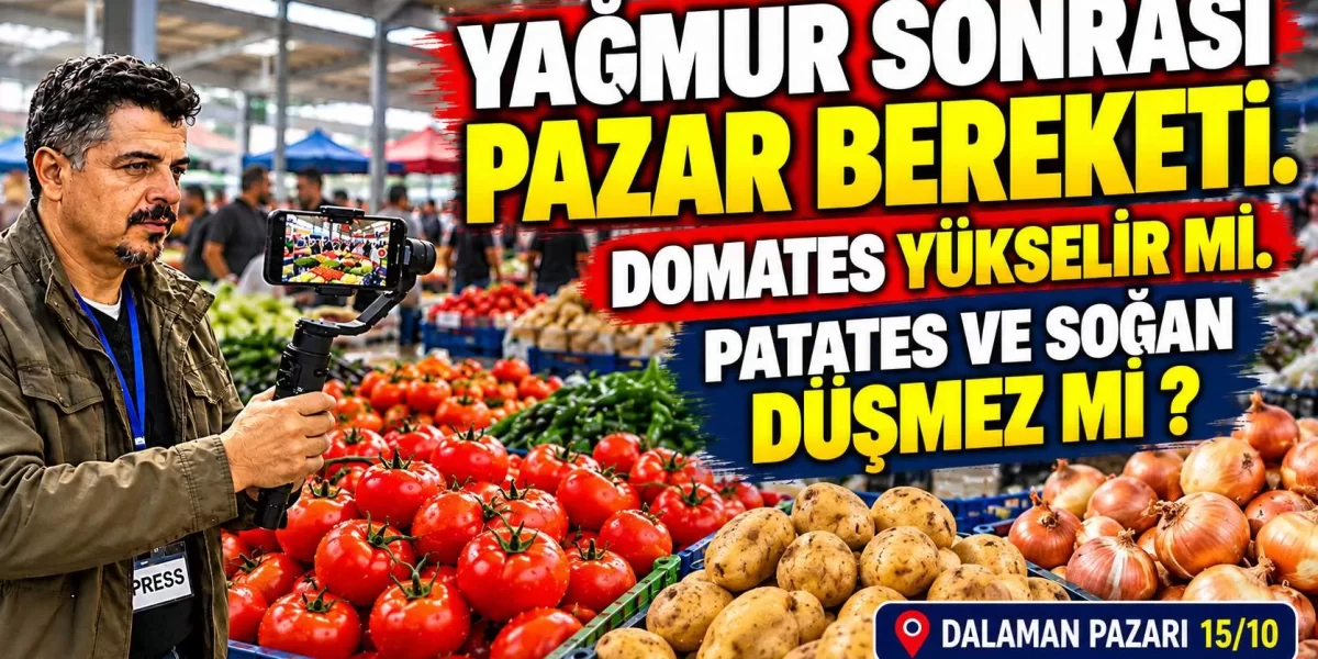 YAĞMUR SONRASI PAZAR BEREKETİ.DOMATES YÜKSELİR Mİ. PATATES VE SOĞAN DÜŞMEZ Mİ ? DALAMAN PAZARI 15/10